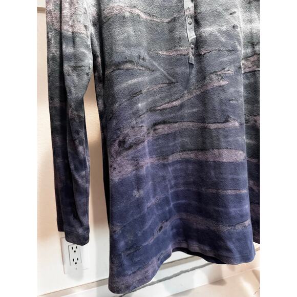 Barbara Lesser Women's Half Button Up Longline Tunic Blouse Size Medium - Picture 4 of 7